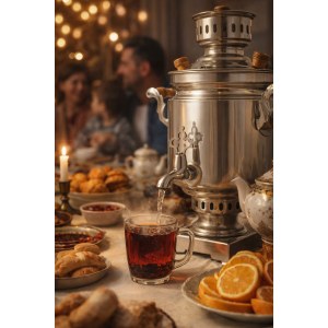 Уфимский угольный самовар "Купец" нерж.